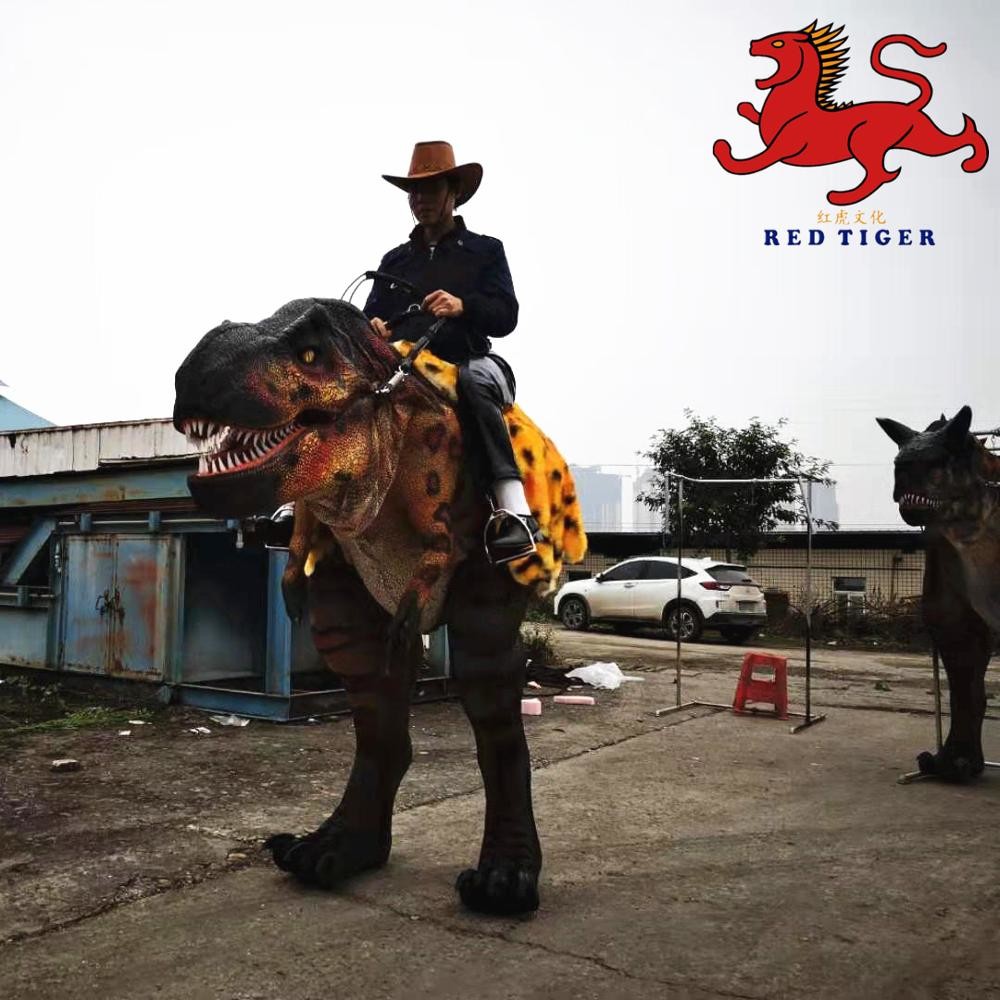 Theme Park Realistic Stilts Dinosaur Costume Ride High Interactivity With Movement / Sound