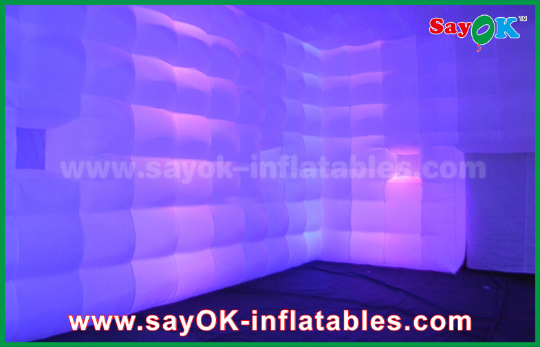 tent inflatable Outdoor PVC Coated Giant Cube Inflatable Tent With Color Change Light / Air Blower
