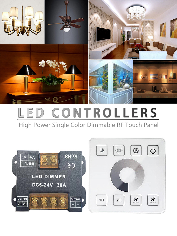 30A RF Single Color Remote Controller With Full Touch 86 Panel Type