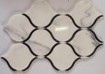 Black Marble Stone And Glass Mosaic Tiles Sheets , Glass Mosaic Kitchen Tiles