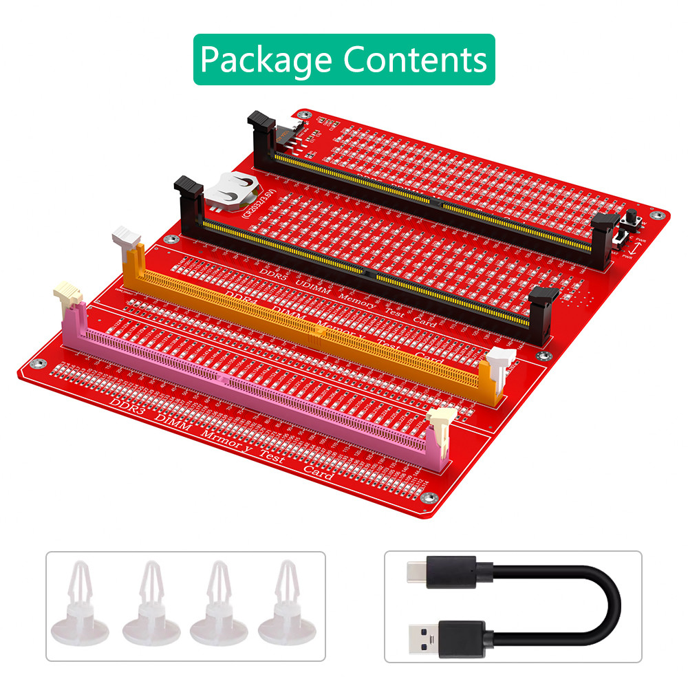 3 In 1 Combo DDR3 / 4 / 5 RDIMM / UDIMM Memory Tester Desktop Computer DDR3 / 4 / 5 Memory Test Card With LED Indicators