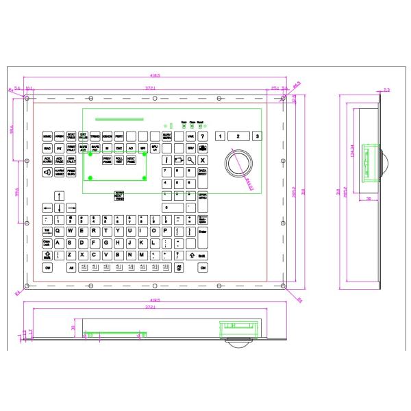 121 Key Industrial Membrane Keyboard with laser trackball panel mount keyboard with numeric keys