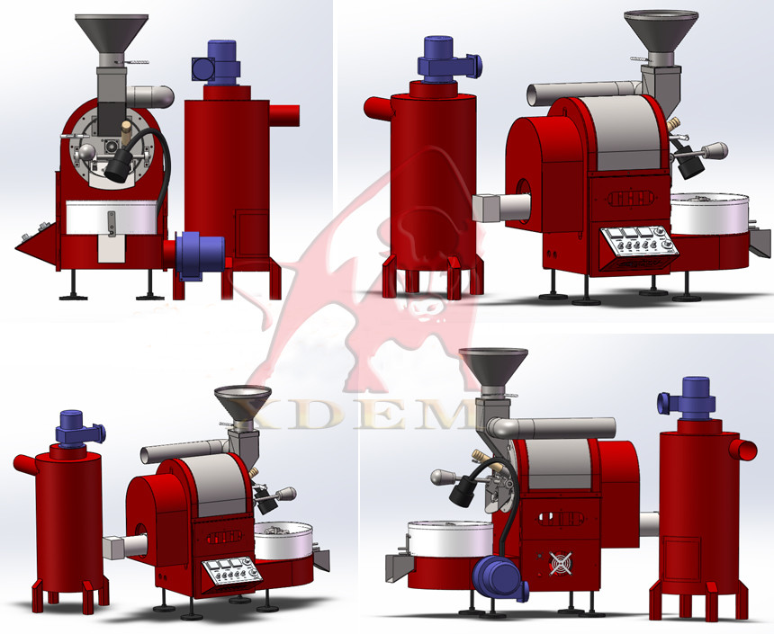 304ss 3kg Capacity 0.35kg/Hr Gas Coffee Roaster With Coffee Cooling Tray