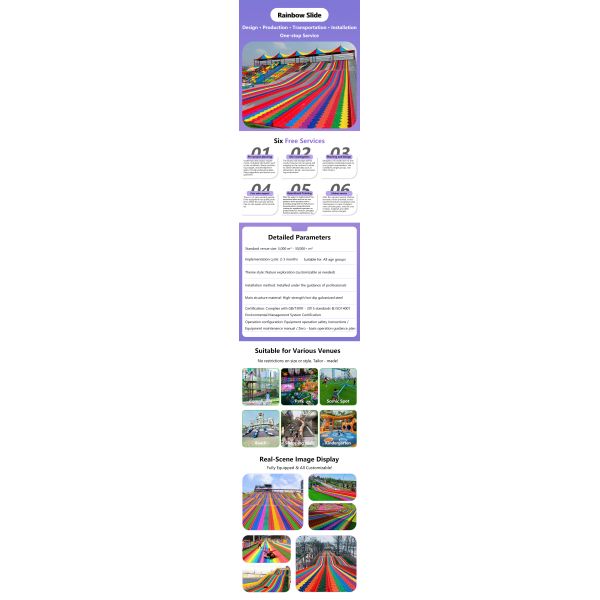 Customization Outdoor Large Amusement Equipment Rainbow Slide