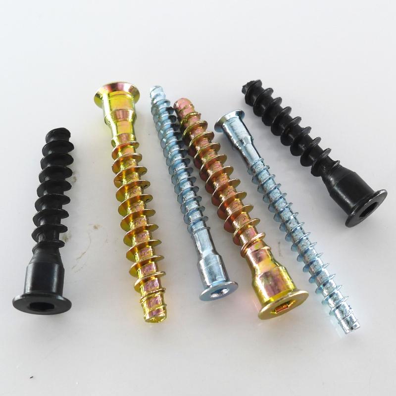 Yellow Zinc Plated Hex Socket Confirmat Screws for Furniture Assembly and Repair