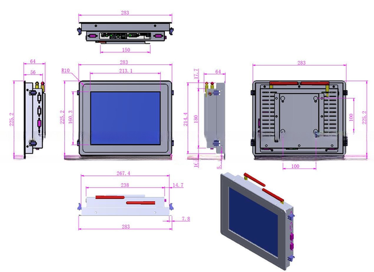 IP65 Waterproof 3mm Bezel 10.4 Inch Industrial PC Panel Android Touch Screen