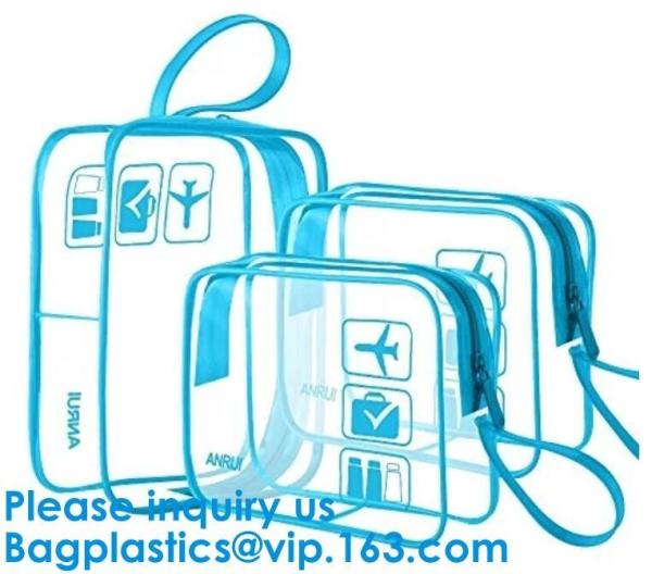 Vinyl Travel Toiletry Cosmetics Wash Pouch Cosmetic Bag Casual Daily Life Travel