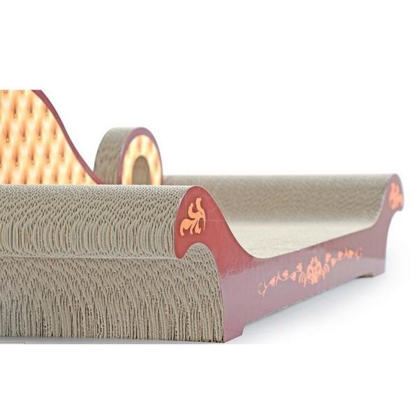 Sofa Shaped Corrugated Cardboard Cat Furniture Customized Abrasion Resistance