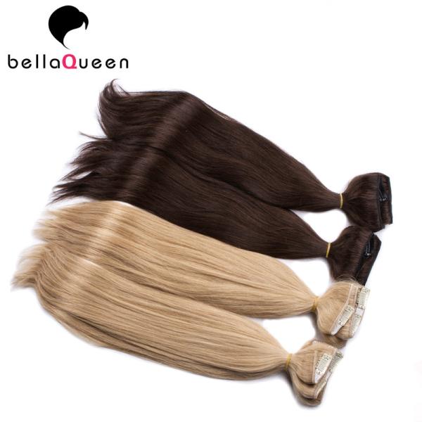 Fashion Grade 6a Unprocessed Clip In Hair Extension Natural Black 1b