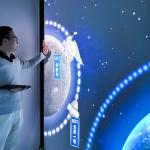 250V 1024x768 Resolution Interactive Wall Projector For Museum