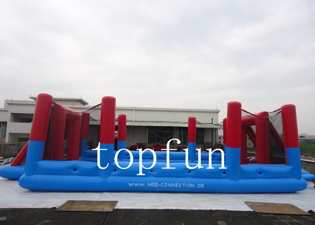 Red Inflatable Sports Games , PVC Tarpaulin Inflatable Football Field