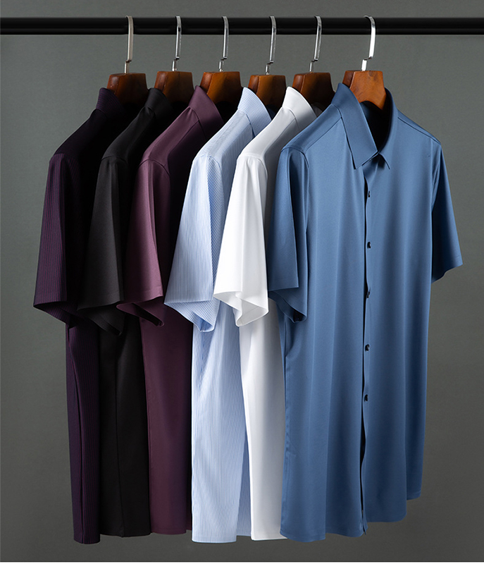 OEM Service Men's Long Sleeve Non-Iron Shirts with V-Neck and Printed Floral Pattern