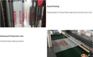 Wholesale Clear polyethylene disposal bags for asbestos fiber, asbestos bags with black character printing, polyethylene disposal from china suppliers