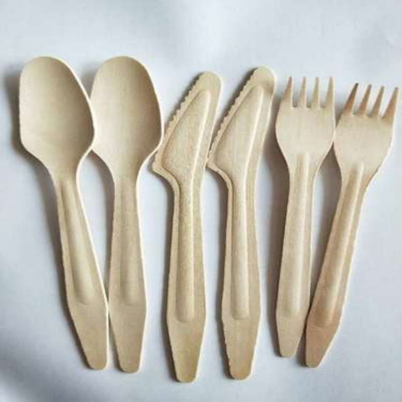 185 mm biodegradable recyclable disposable reinforced vintage wooden fork wrapped individually for activities