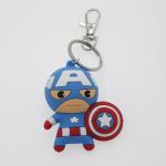 customized toys make 3D Cartoon Anime Captain America Rubber Keychain Custom Pvc