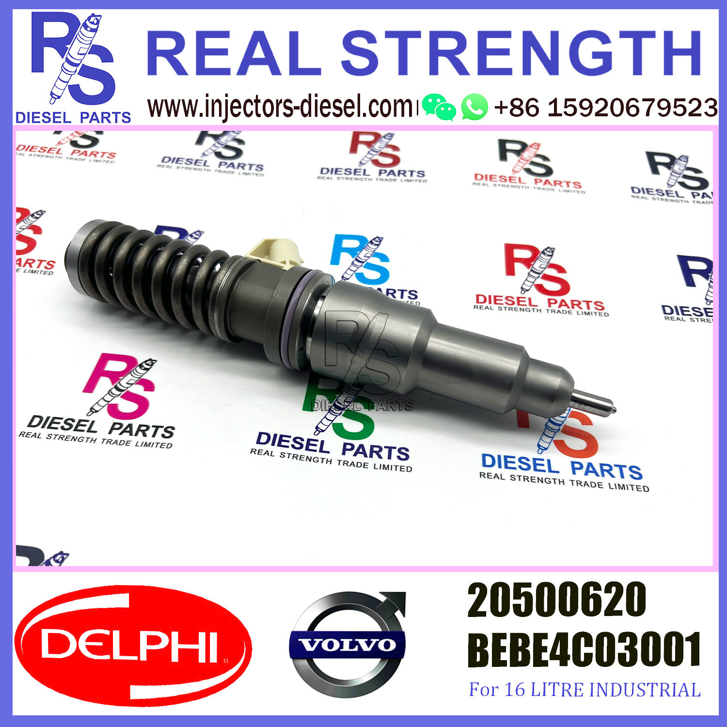 DELPHI 2pin injector 20500620 BEBE4C03001 Diesel pump Injector V-O-L-V BEBE4C03001 E1 for V-O-L-V 9.0 LITRE TRUCK