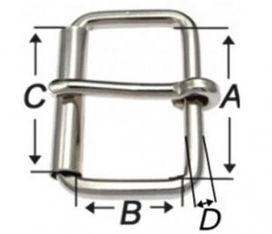 China 10mm(3/8)  Nickel Plated Single Prong Silver Color Welded Steel Roller Buckle on sale