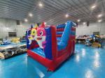 Fireproof 0.55mm Inflatable Jump House Baby Shark Cartoon Theme Blow Up Bounce
