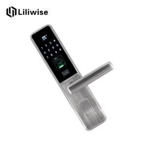 Wholesale Garbled Digital Fingerprint Door Lock Touch Screen MF1 Card Silver / Red Brass from china suppliers
