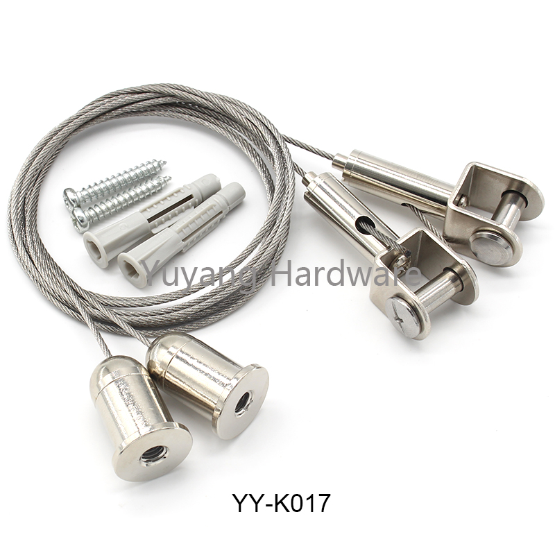 Most Popular Copper Wire Rope Clip Suspension Kit Light Hanging Wall Frame Hanging Kit OEM Customizable