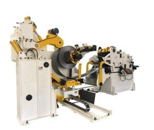 China Decoiler Uncoiler Sheet Metal Leveler Straightener NC Coil Feeder 3 In 1 Machine For Pressing on sale