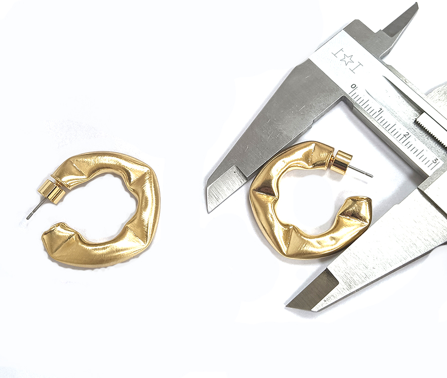 Customize Thick Brass Hoop Earrings Polished Small Brass Hoop Earrings
