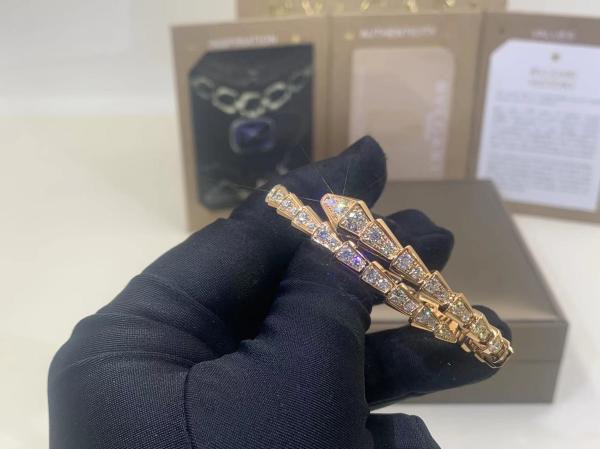 Serpenti Viper Bracelet Serpenti Viper 18 Kt Yellow Gold Bracelet With Pavé