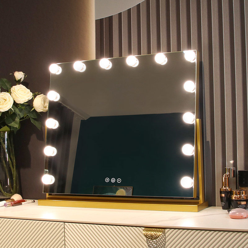 Makeup Countertop Vanity Mirror 5x Lighted 360 Degree Rotated