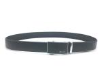 Black Color Mens Genuine Leather Dress Belt With Automatic Buckle Trim To Fit