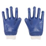 Blue Nitrile Coated Thermal Work Gloves For Chemical / Oil Handling Protection