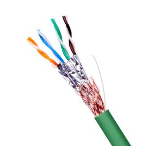Wholesale Green SFTP CAT5E Cable 0.510mm Copper LSZH Cable Expend To 350Hz 24AWG from china suppliers