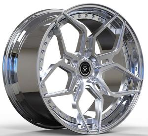 Wholesale Hyper Silver Polish 2 Piece Staggered Alloy Wheels For Porsche 5x130 from china suppliers