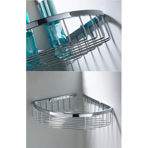 Brushed Bathroom Corner Shelf Stainless Steel SUS304 Single Layer
