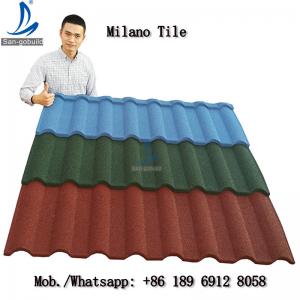 China Sangobuild Milano Types Roof Tile Brick Red Color Stone Coated Roof Tiles In Philippines on sale