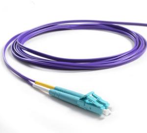 Wholesale Purple Fiber Optic Jumper , LC/UPC To LC/UPC OM4 Purple Duplex 3.0mm 8Mtrs LSZH from china suppliers