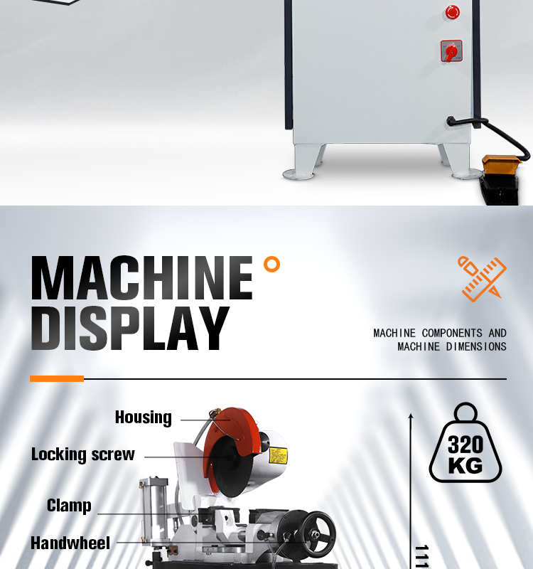 325B Semi Automatic Pipe Cutting Machine Pneumatic Circular Saw Cutter Metal Pipe Cutter
