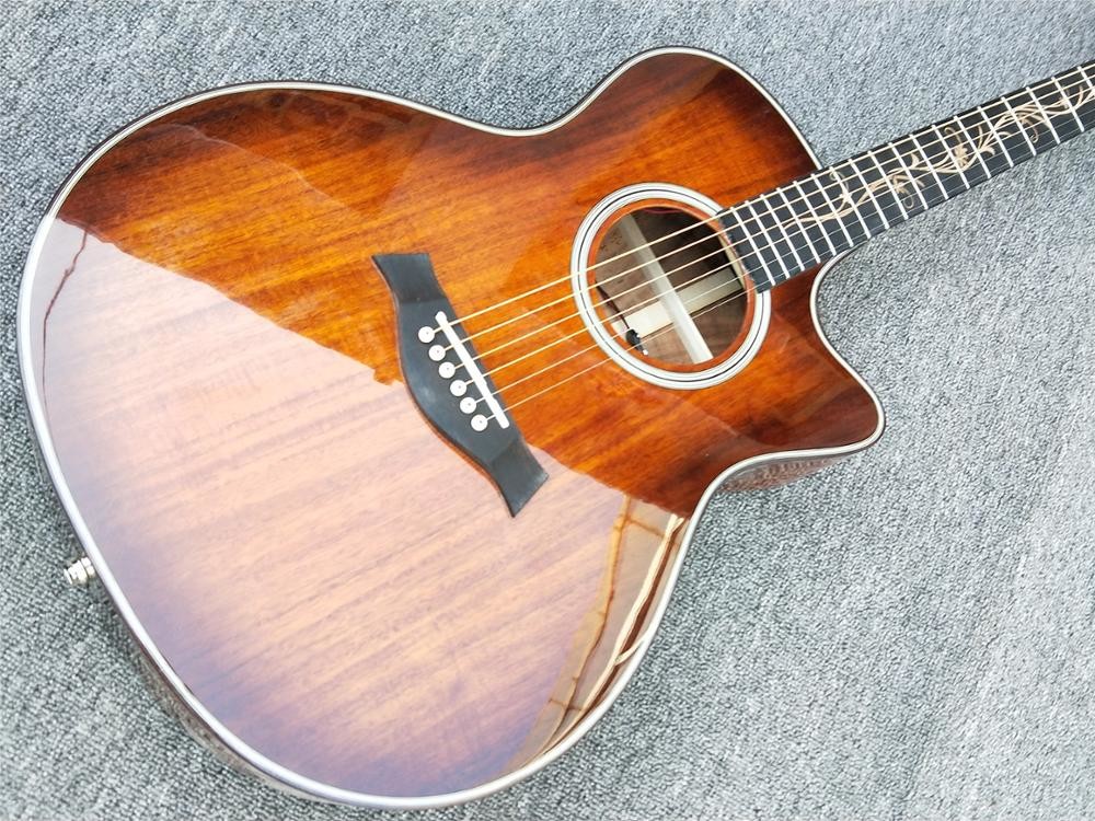 Cutaway KOA K24ce classic acoustic guitar / Factory Handmade 41 inchs Ebony fingerboard Acoustic Guitar