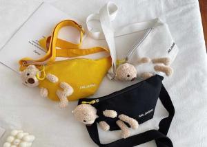 Wholesale Student fashion ins cross-body canvas chest purse bag new tide net celebrity popular cute bear Fanny pack from china suppliers