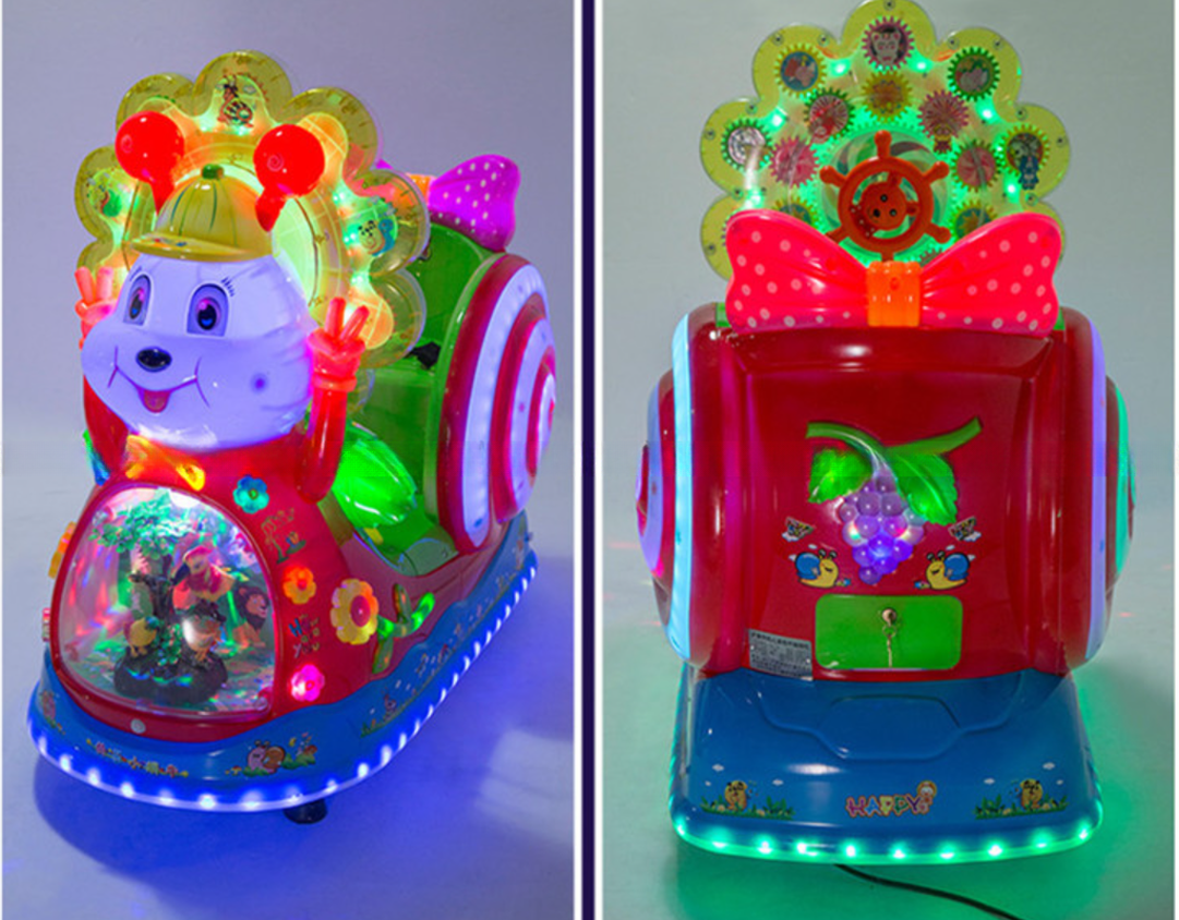 2022 New design kids swing game machine fun amusement snails kiddie ride for supermarket