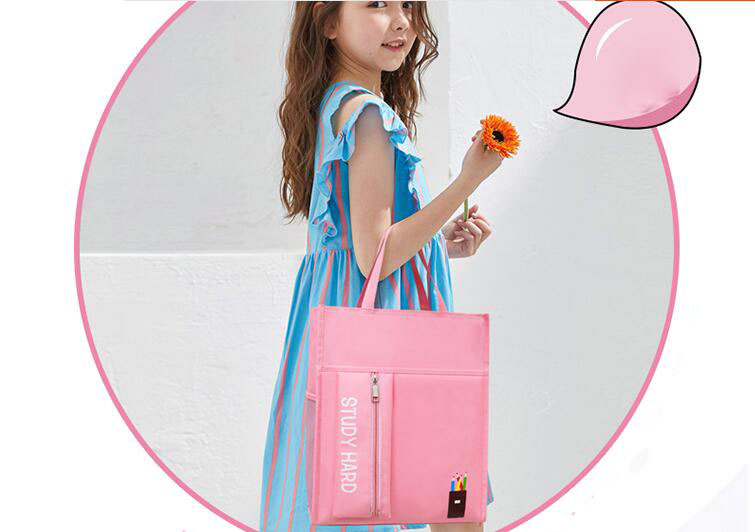 Factory Price Students' Tutorial Bags A4 Canvas Waterproof Hand Bag Pencilbag Large Capacity Schoolbag Office School Supplies