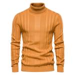 Streetwear Clothing Men'S Turtleneck Sweater Casual Knit Basic Shirt Pure Color