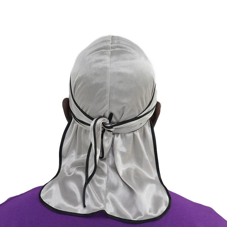 Men Satin Headwrap Long Tail Design Durag
