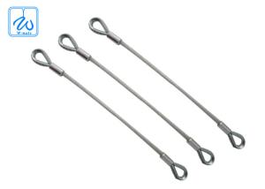 Wholesale Double End Extension Spring Safety Cable , Plastic Coated Stainless Steel Rope Loop from china suppliers