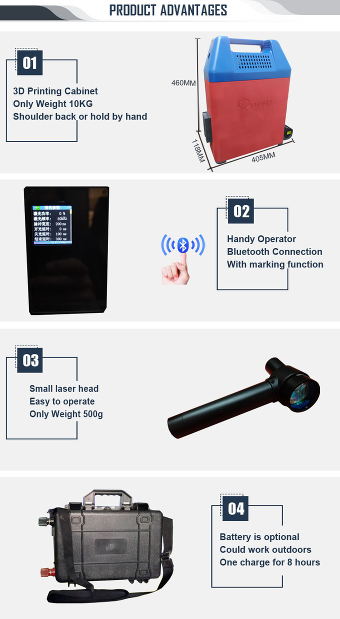 Light Weight Handheld Laser Rust Removal Paint / Coating / Oxide Convenient