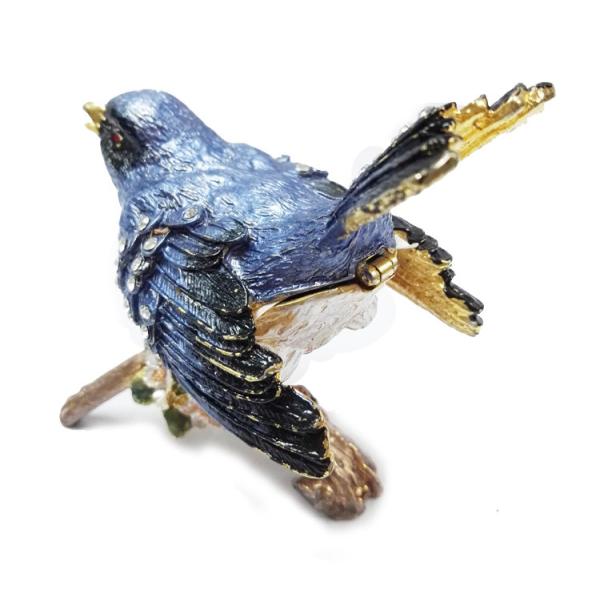 Hot sell bird trinket box alloy animal bird trinket box bird metal trinket box