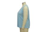 Nice Jacquard Womens Ribbed Tank Tops , Plain Blue Tank Top Logo Printed