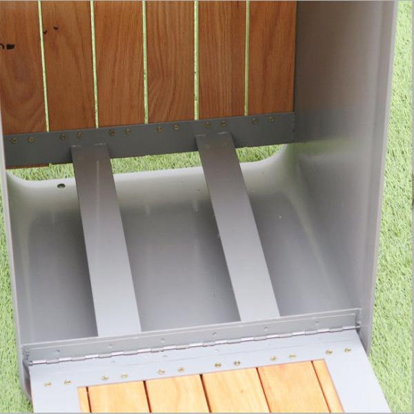 316 Stainless Steel Outdoor Wooden Trash Can