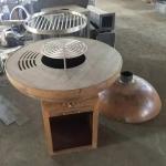 Modern Charcoal Rusty Finish Corten Steel Fire Pit For Outdoor Kitchen BBQ
