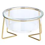 480ml 800ml Elevated Dog Food Bowl With Gold Stand Modern Minimalist Pet