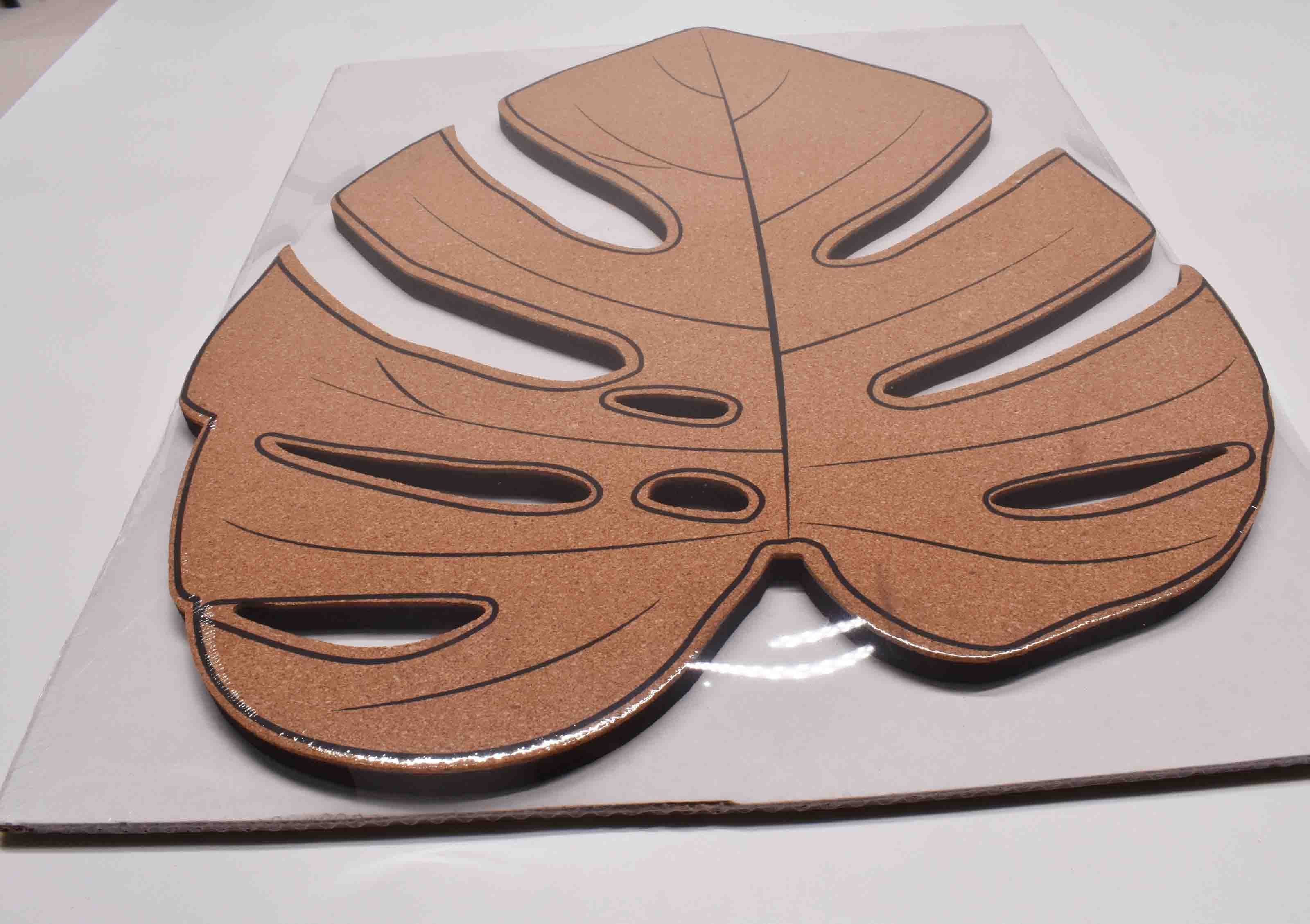 Personalized Decorative Cork Board Monstera Leaf Durable